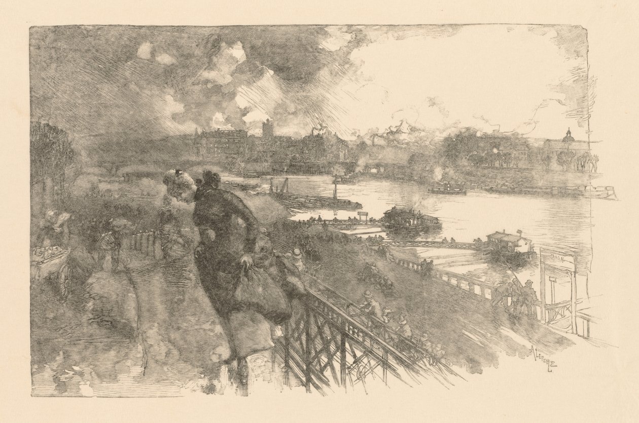 Seina v Pont dAusterlitz, 1866. od Auguste Louis Lepère