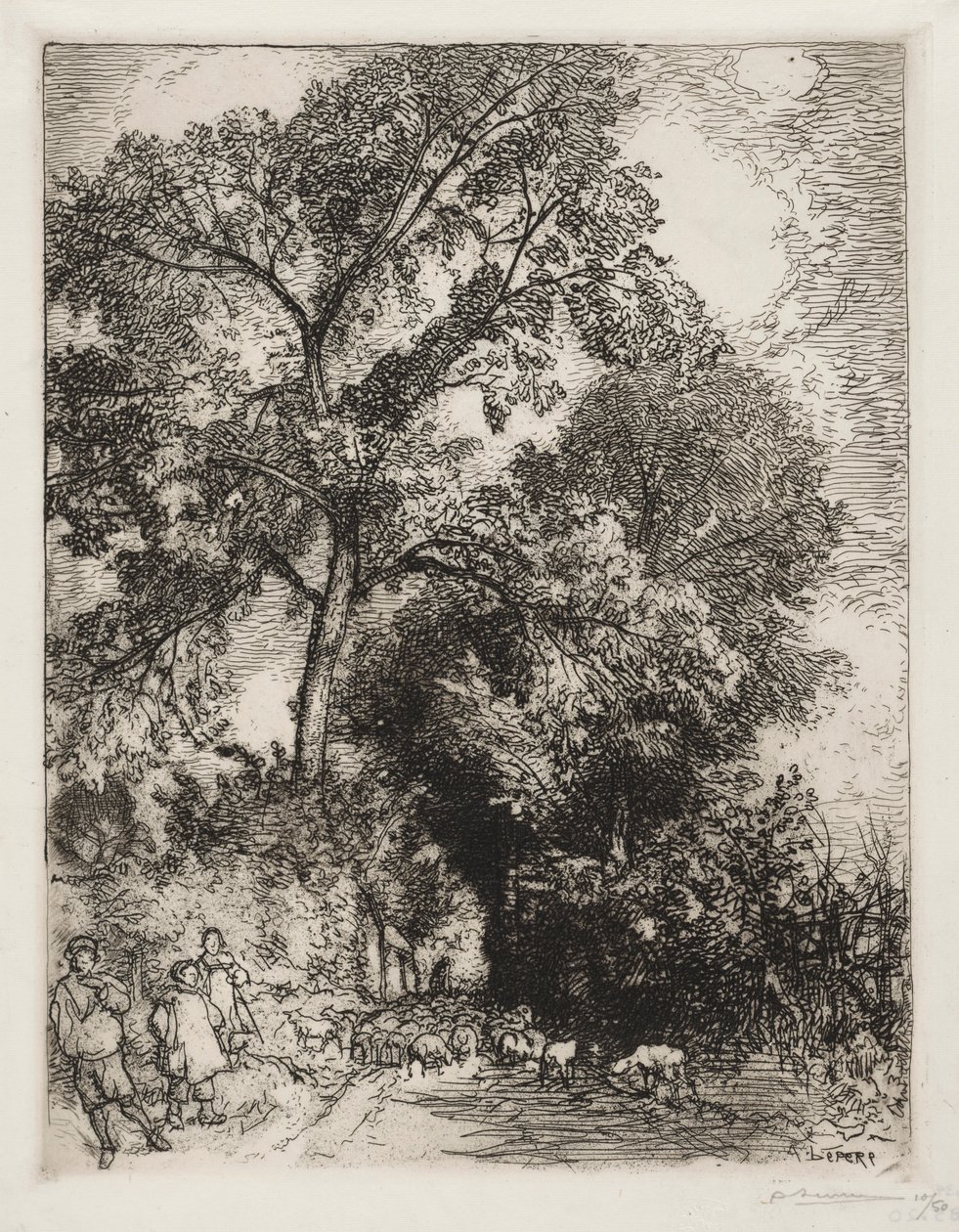 Návrat stáda, Crèvecoeur, 1913. od Auguste Louis Lepère