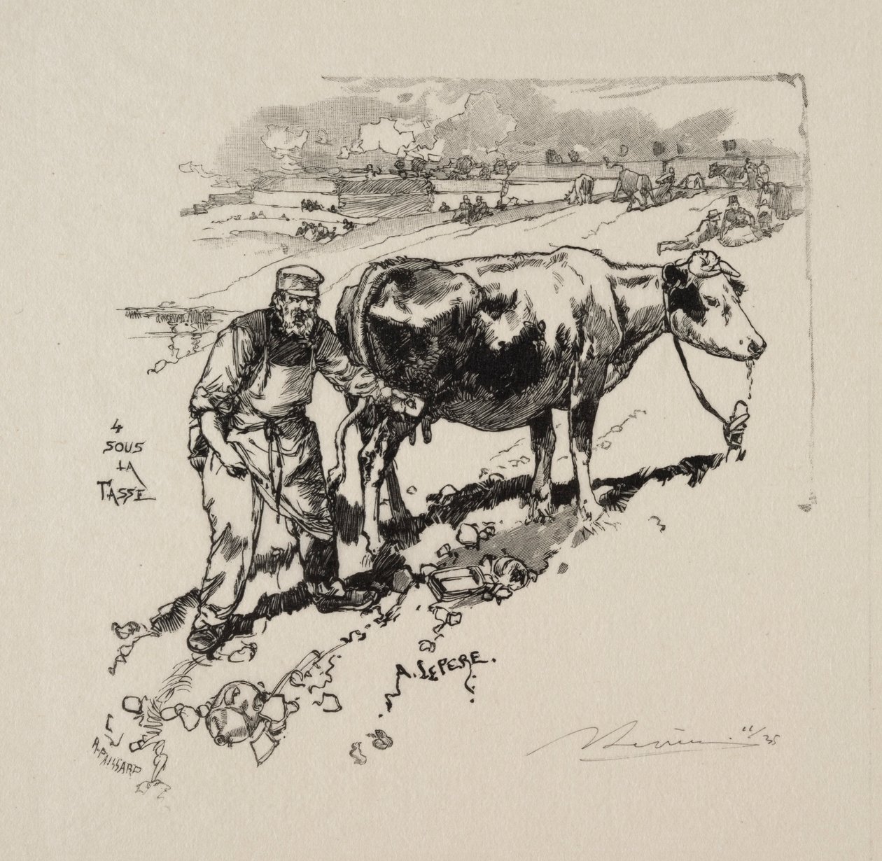 Obchodník s mlékem. od Auguste Louis Lepère