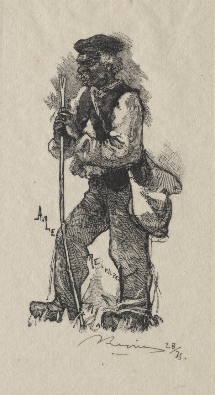 The Serpent Taker, 1889. od Auguste Louis Lepère
