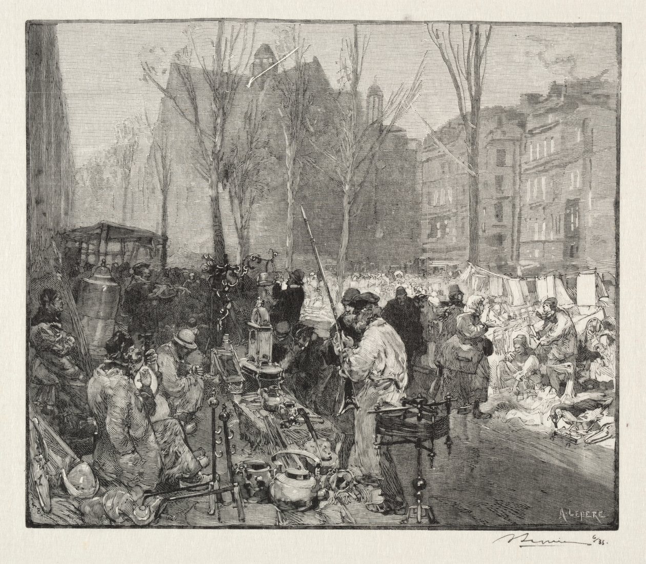Trh se šrotem od Auguste Louis Lepère