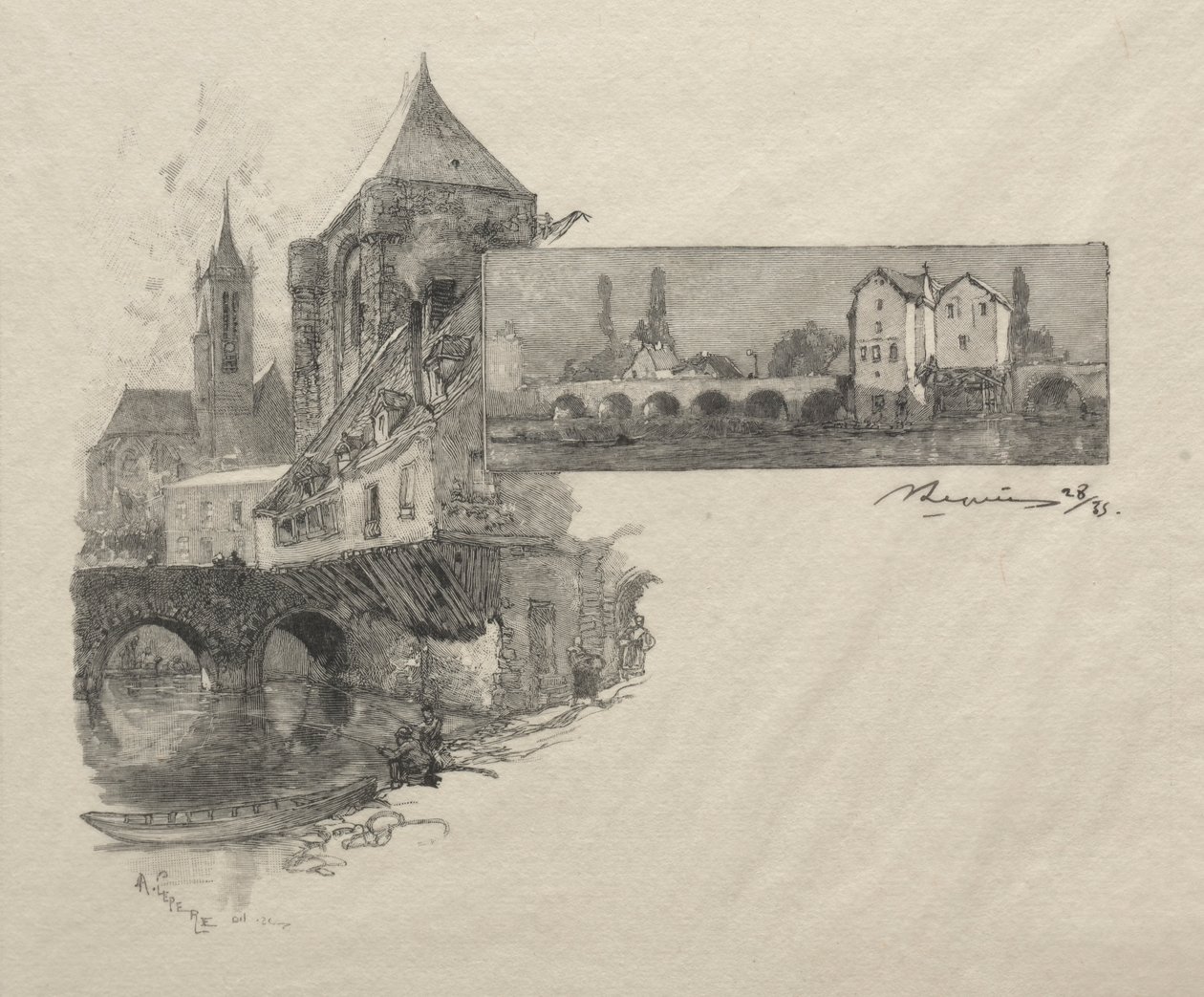 Moret - tříslový mlýn. od Auguste Louis Lepère