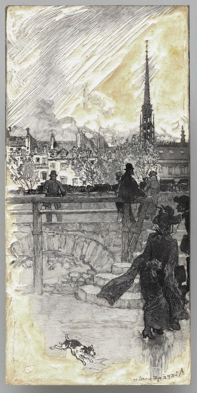 Quai des Grands Augustins, Paříž od Auguste Louis Lepère