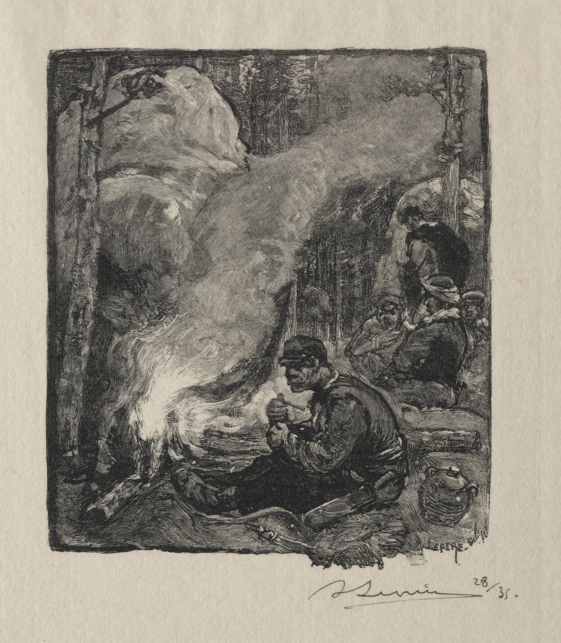 Jídlo dřevorubců, 1887. od Auguste Louis Lepère