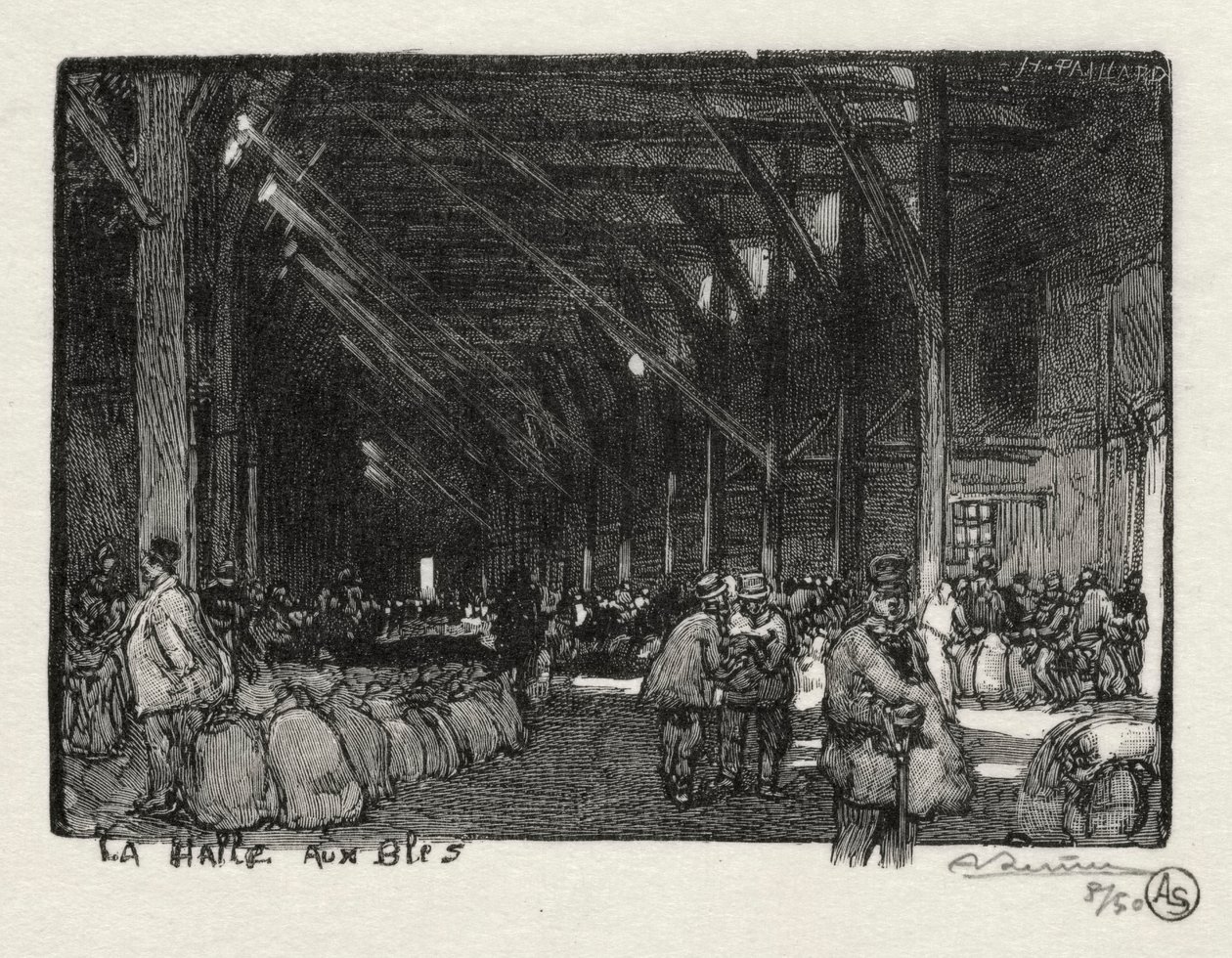 Ilustrovaný Rouen: Halle aux Blès od Auguste Louis Lepère