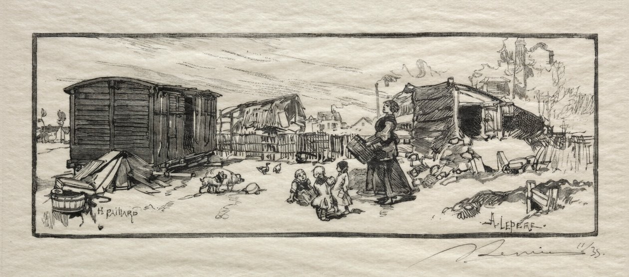 Vagónka Le wagon-logement. od Auguste Louis Lepère
