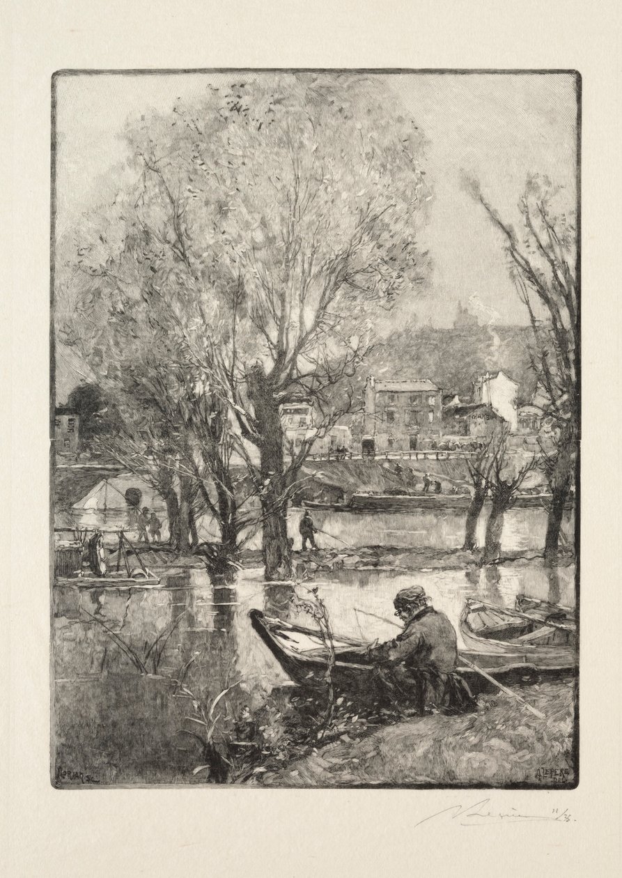 Koutek ostrova Billancourt. od Auguste Louis Lepère