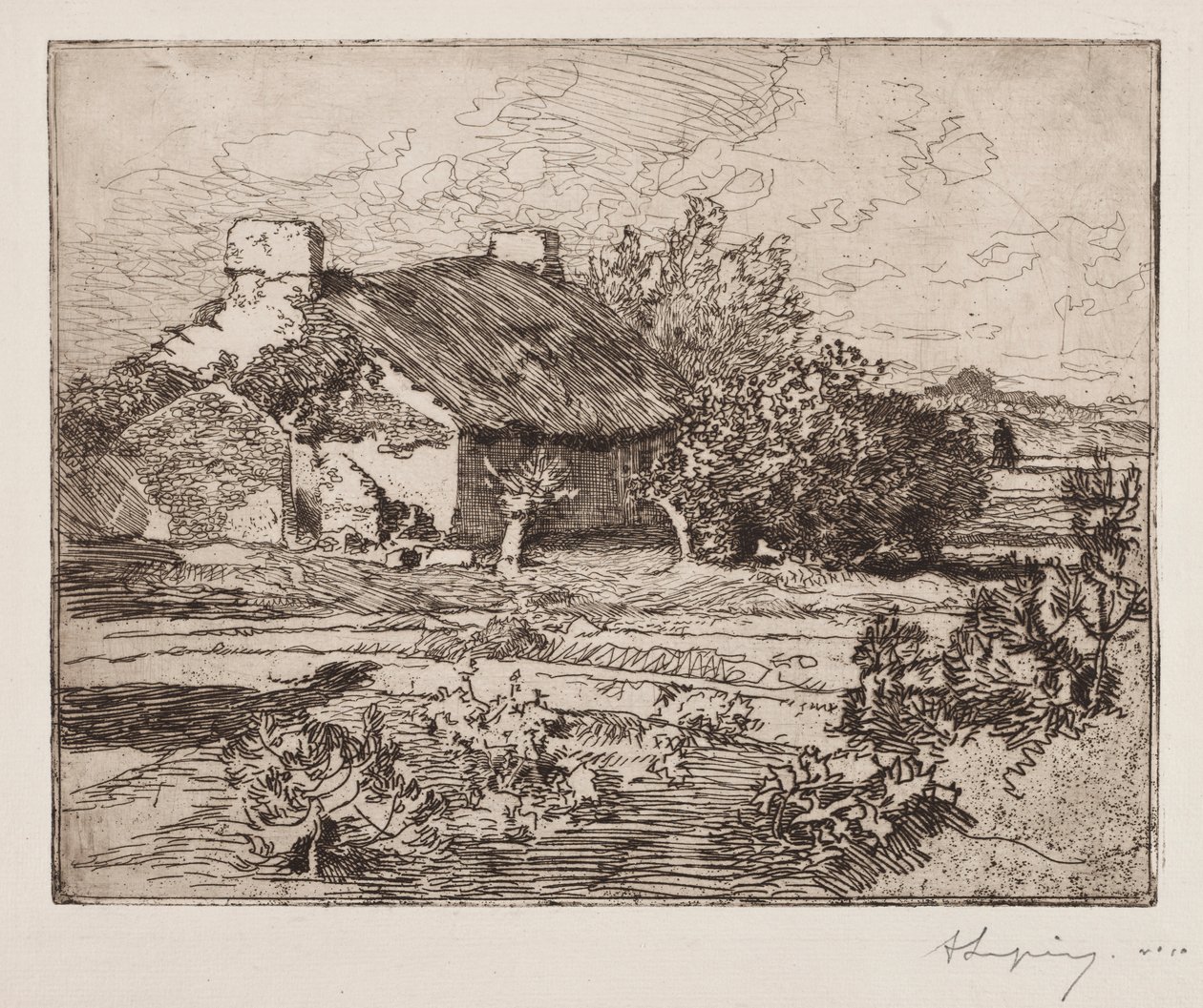Old Bourrine, Dům Maraisů, Vendée od Auguste Louis Lepère