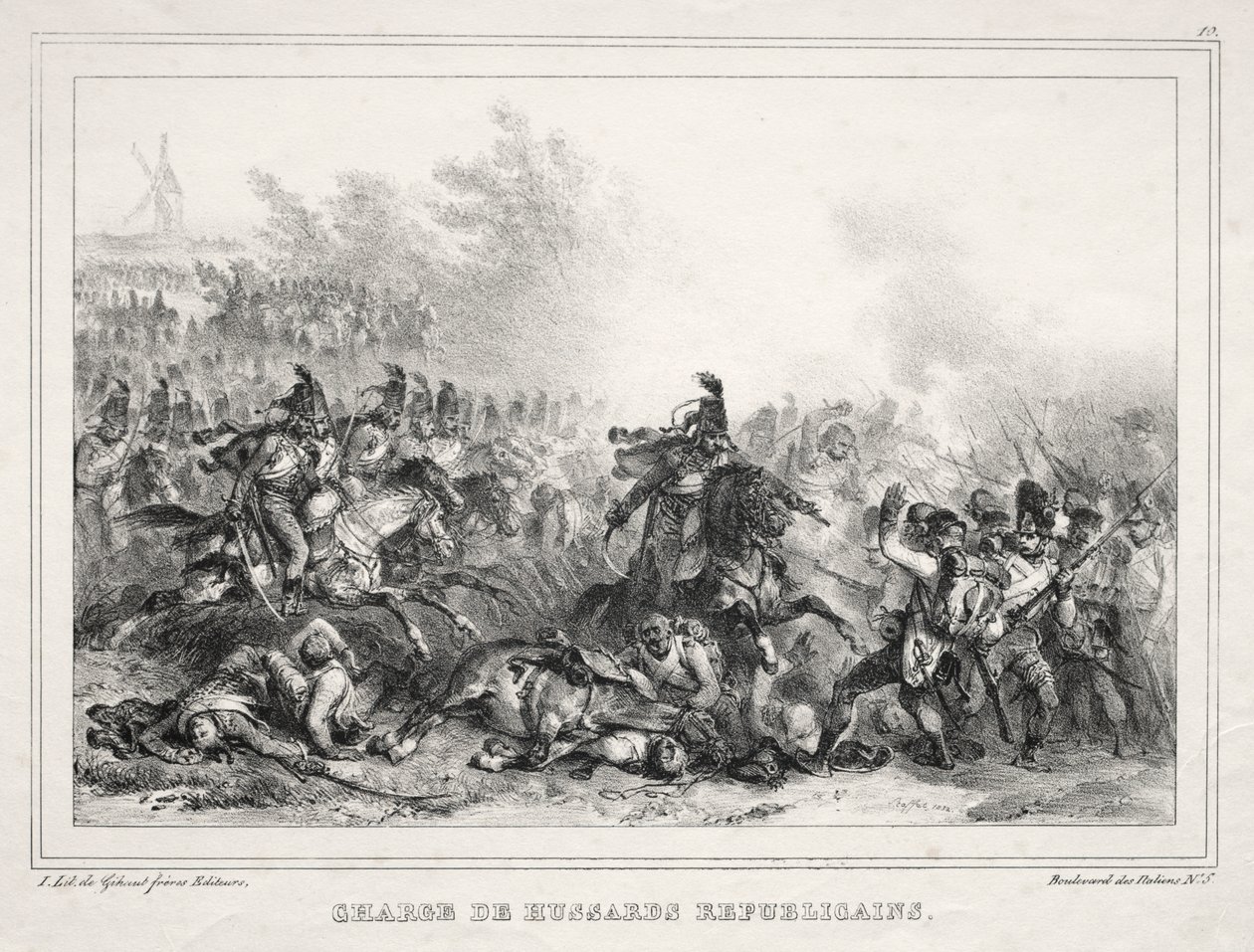 Album pro rok 1833: Charge of Republican Hussars od Auguste Raffet