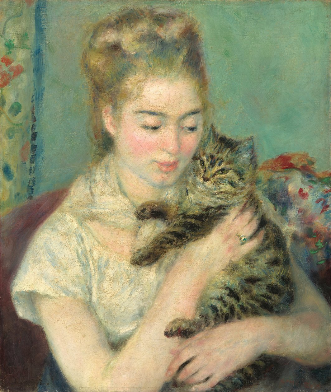 Žena s kočkou od Auguste Renoir