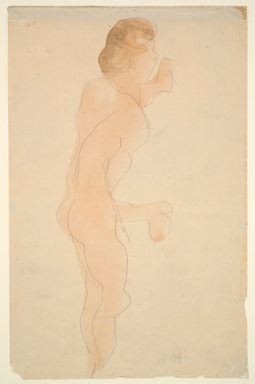 Nude ve stoje, na boku a vzadu od Auguste Rodin