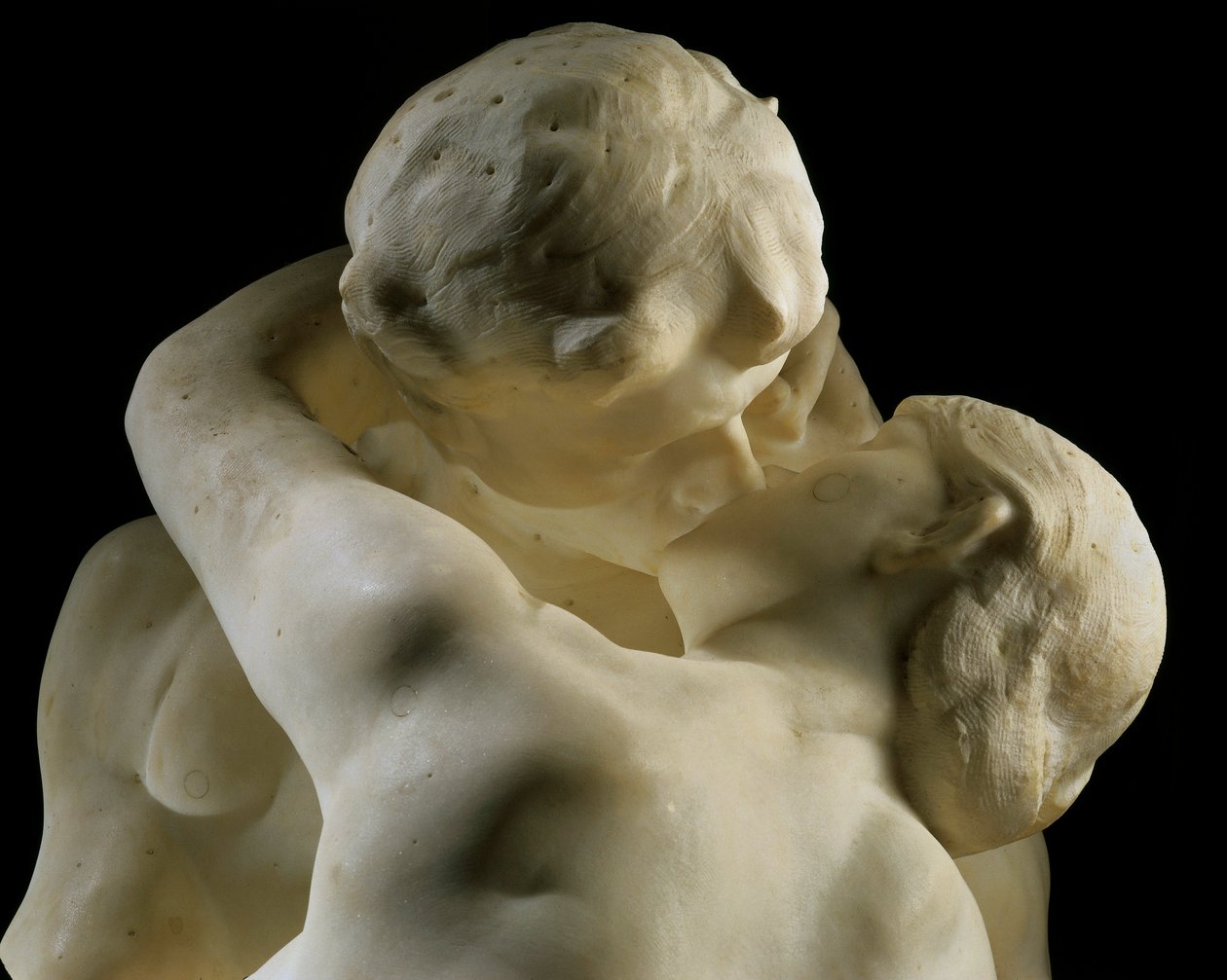 "The Kiss" (detail) 1888-1889 (mramor) od Auguste Rodin