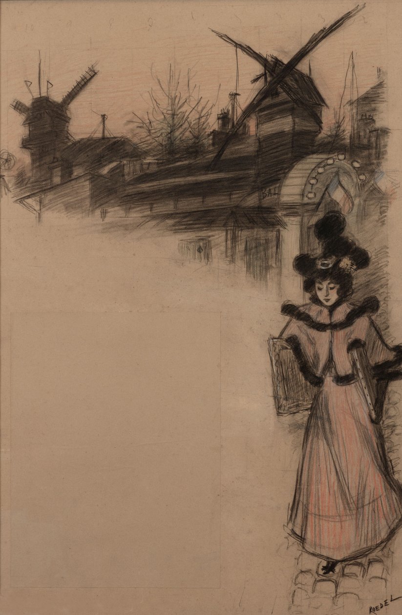 Studie Moulin de la Galette, 1896. od Auguste Roedel
