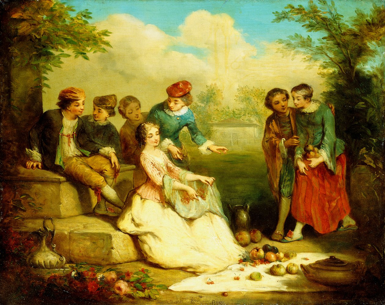 Galantní večírek, od Auguste Theodule Ribot