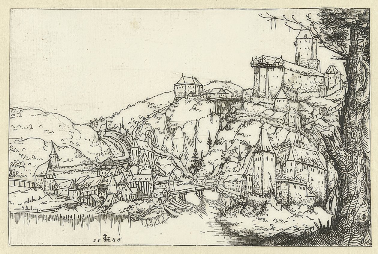 Pohled na Pasov. 1546 od Augustin Hirschvogel