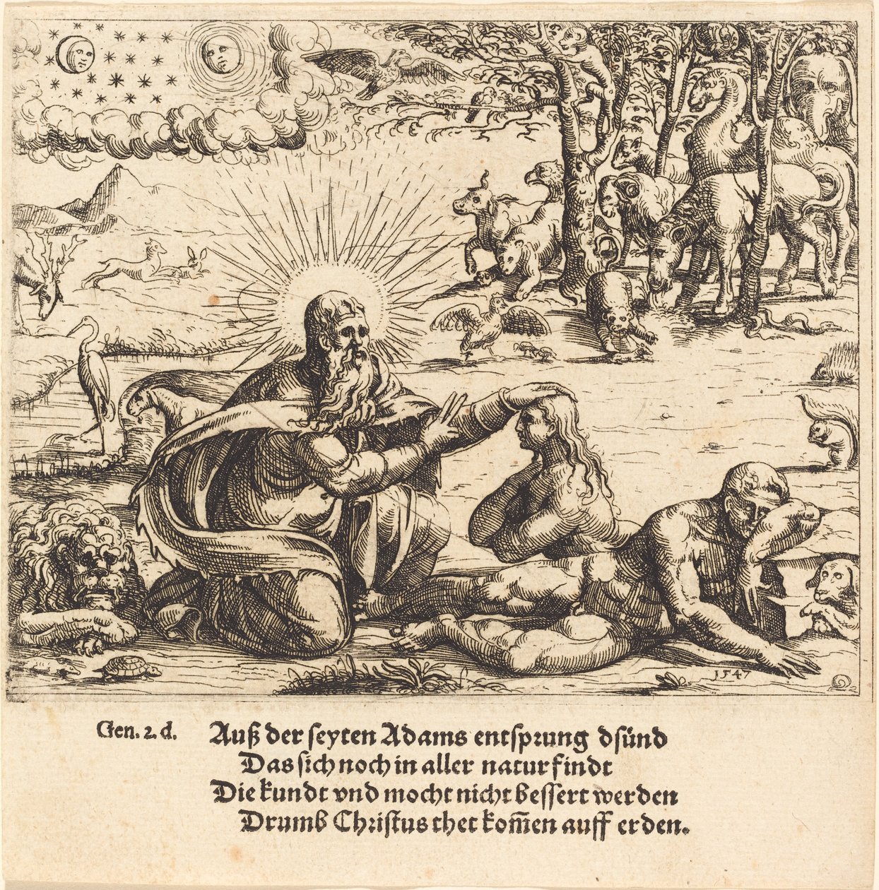 Stvoření Evy, 1547. od Augustin Hirschvogel