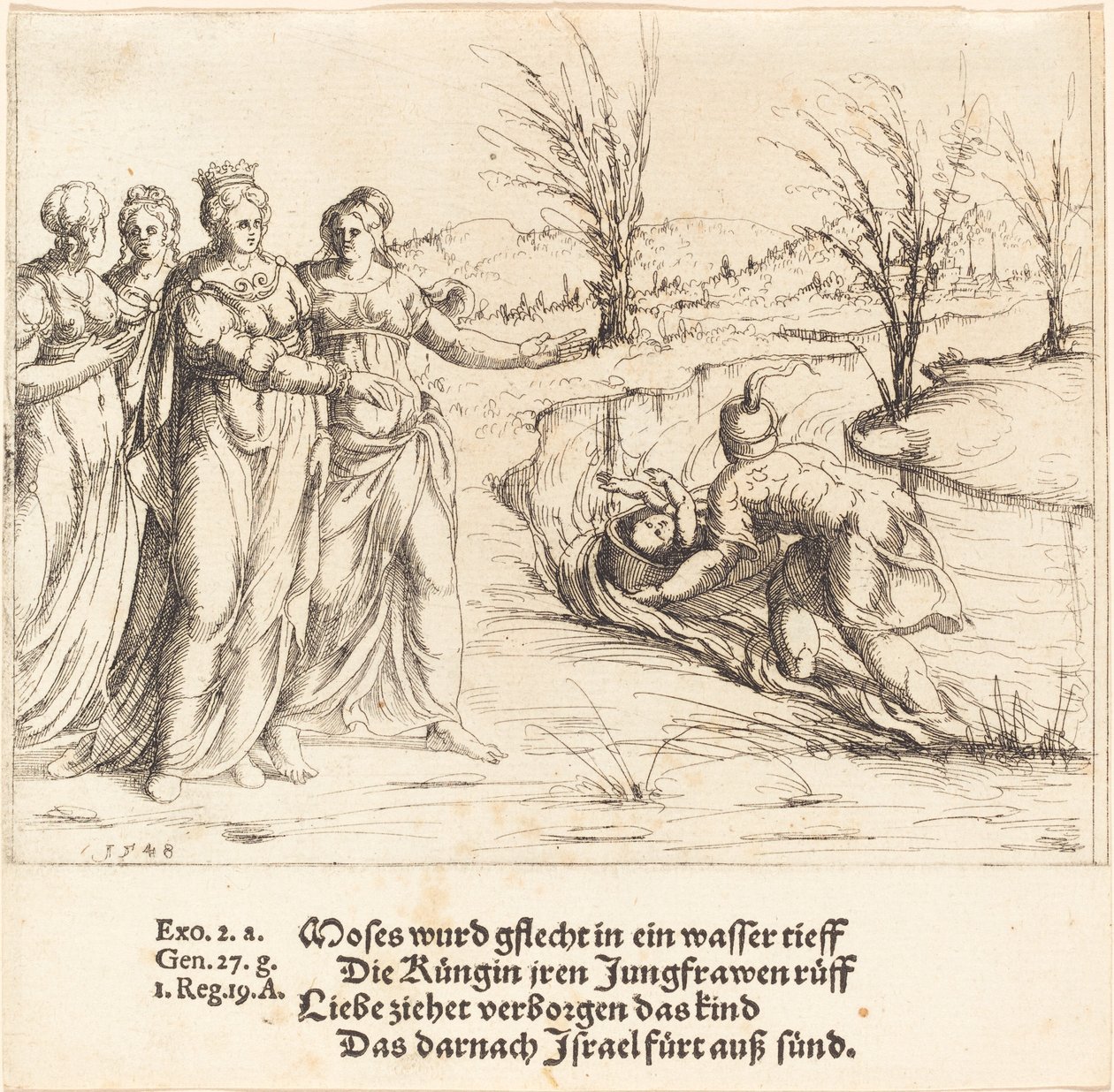 Nalezení Mojžíše, 1548. od Augustin Hirschvogel