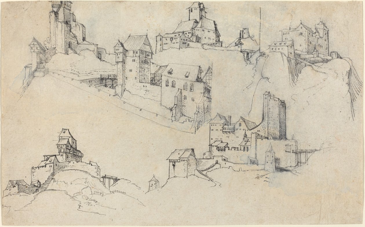 Hilltop Castles, c. 1546. od Augustin Hirschvogel