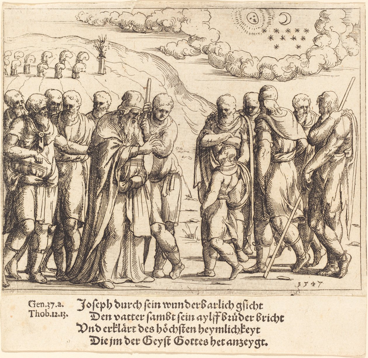 Joseph vypráví své sny, 1547. od Augustin Hirschvogel