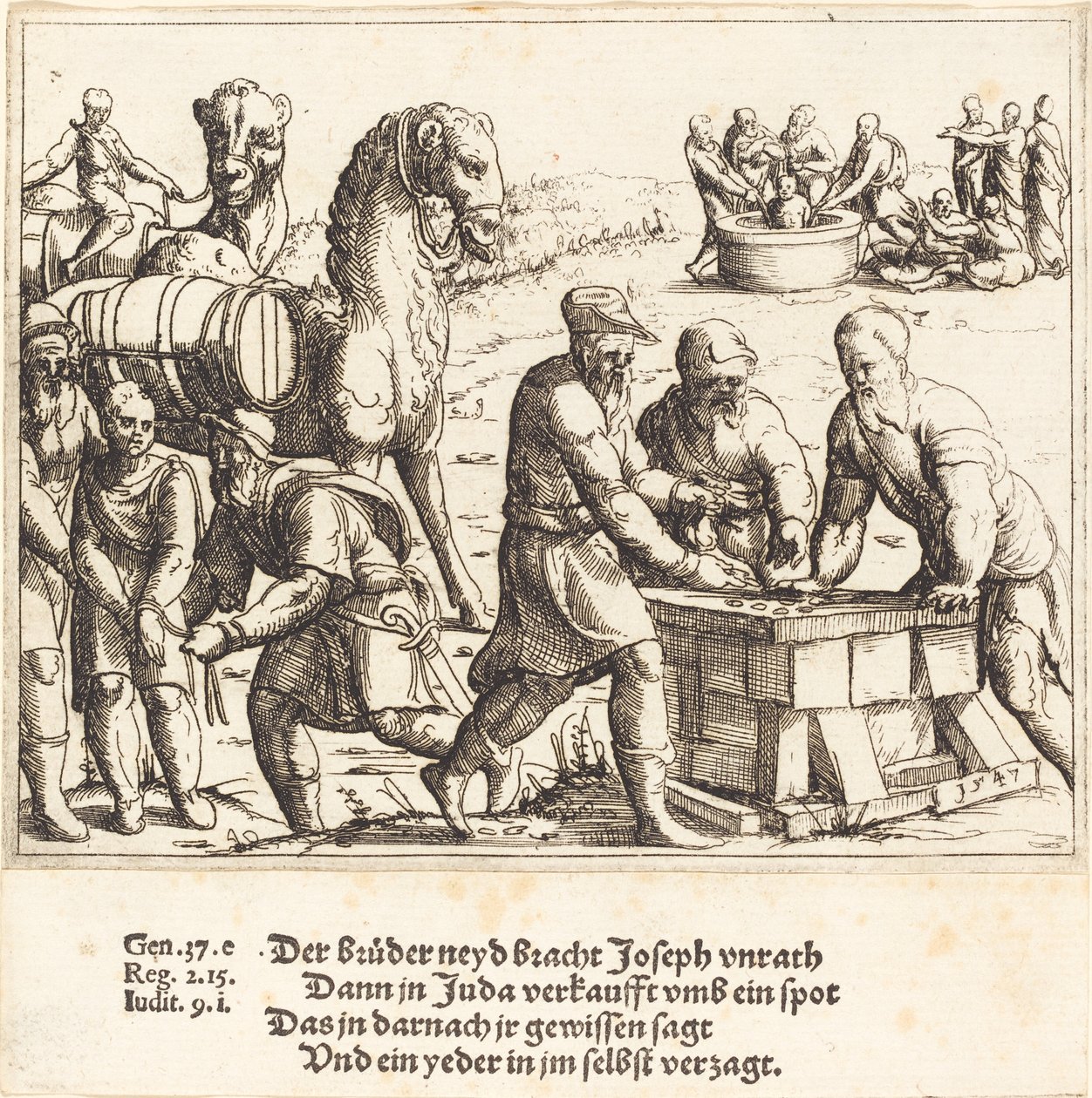 Joseph prodán Ismaelitům, 1547. od Augustin Hirschvogel