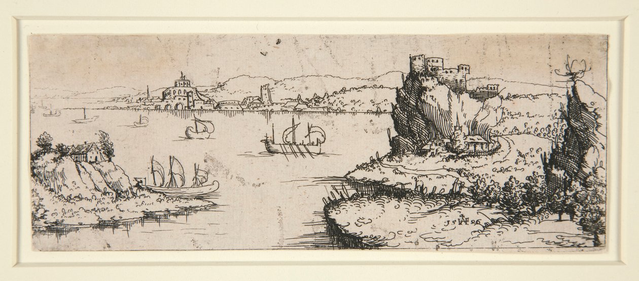 Krajina s řekou od Augustin Hirschvogel