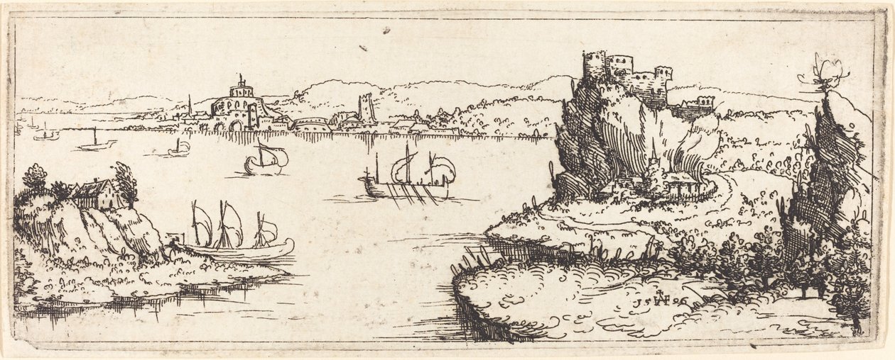 Krajina s plachetnicemi, 1546. od Augustin Hirschvogel