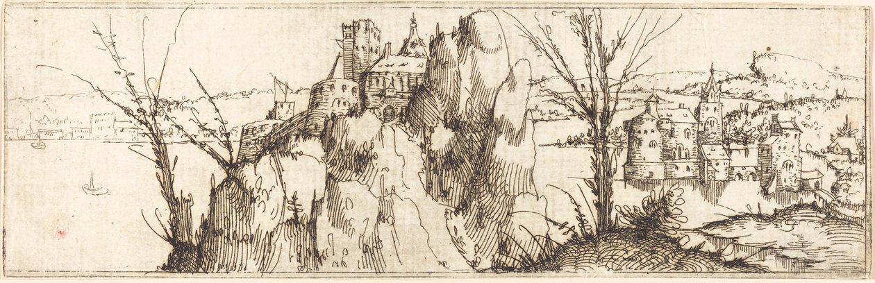 Krajina s jezerem od Augustin Hirschvogel