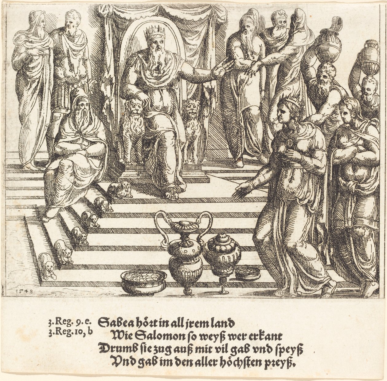 Návštěva královny ze Sáby u Šalamouna, 1548. od Augustin Hirschvogel