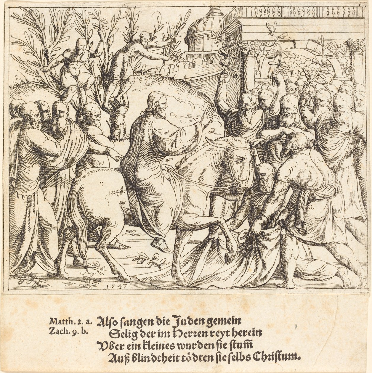 Vjezd do Jeruzaléma od Augustin Hirschvogel