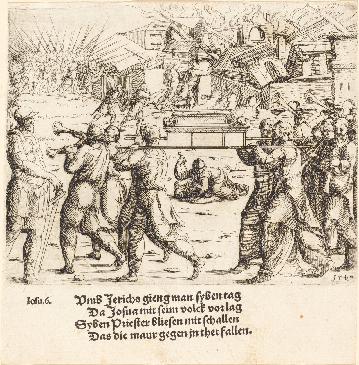 Pád Jericha od Augustin Hirschvogel