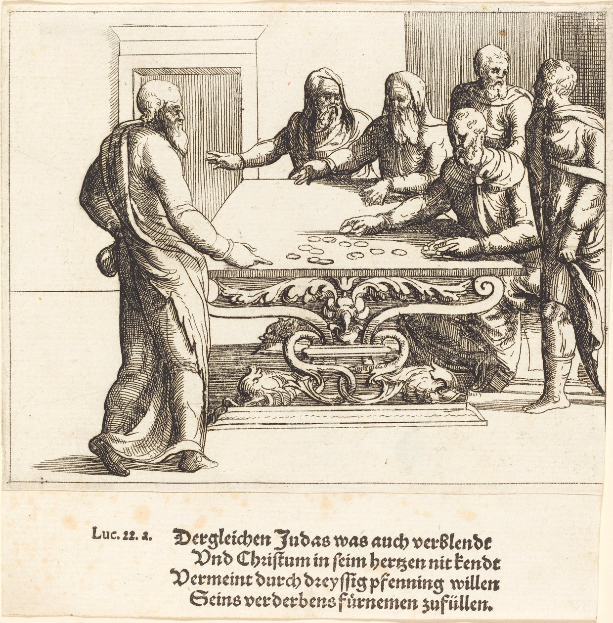 Platba Jidáše. od Augustin Hirschvogel