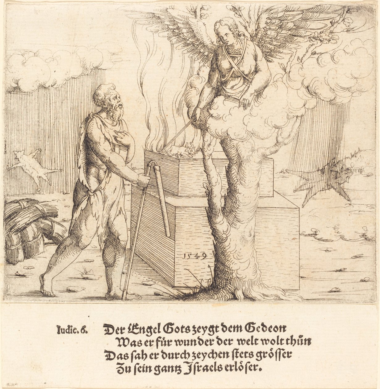 The Sacrifice of Gideon, 1549. od Augustin Hirschvogel