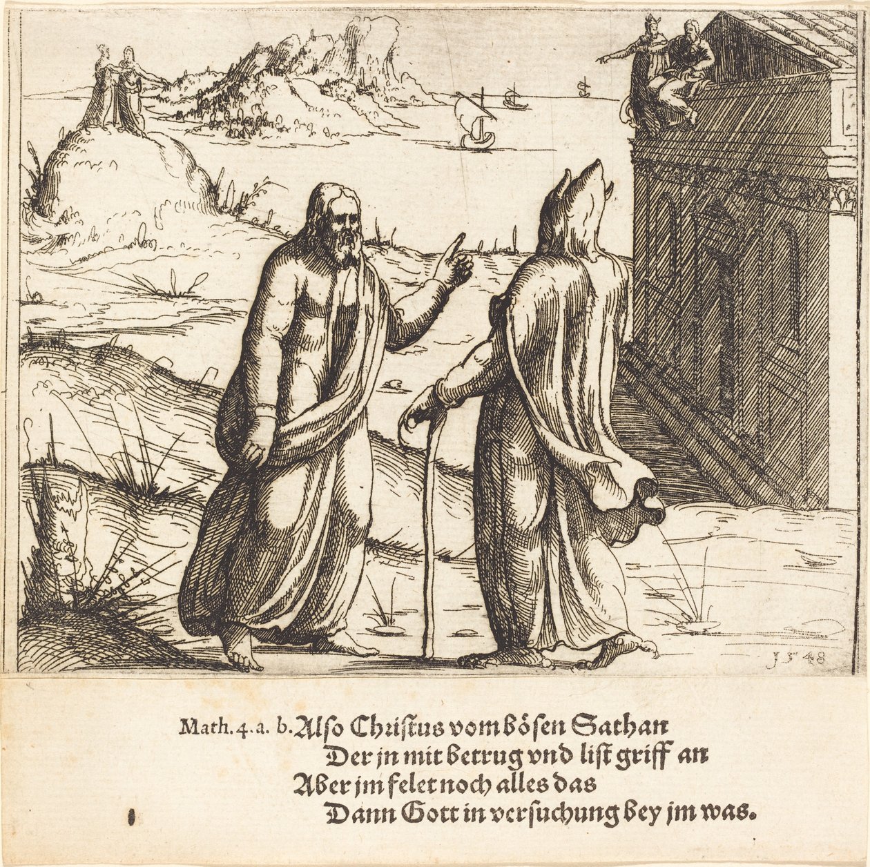 Pokušení Krista, 1548. od Augustin Hirschvogel