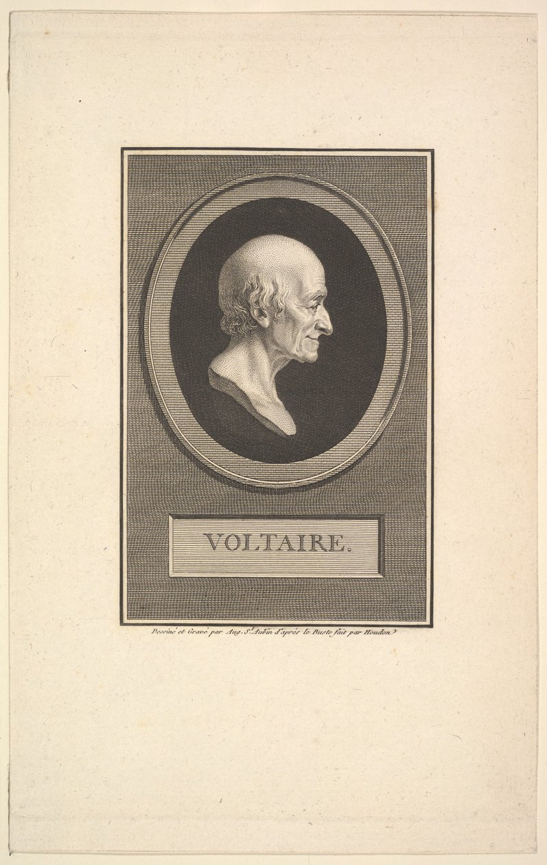 Portrét Voltaira, 1801. od Augustin de Saint Aubin