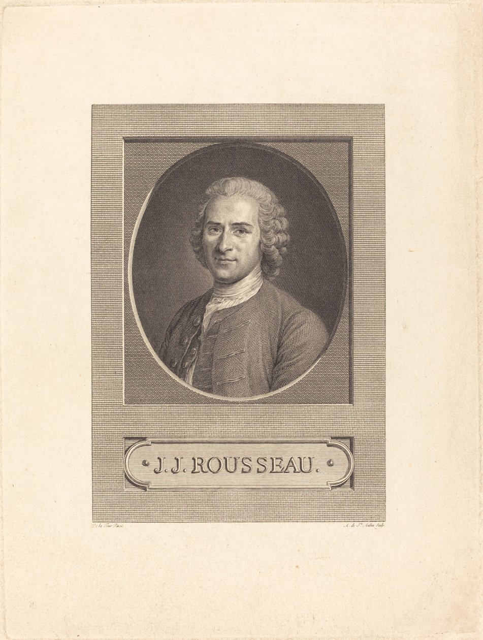 JJ Rousseau od Augustin de Saint Aubin after Maurice Quentin
