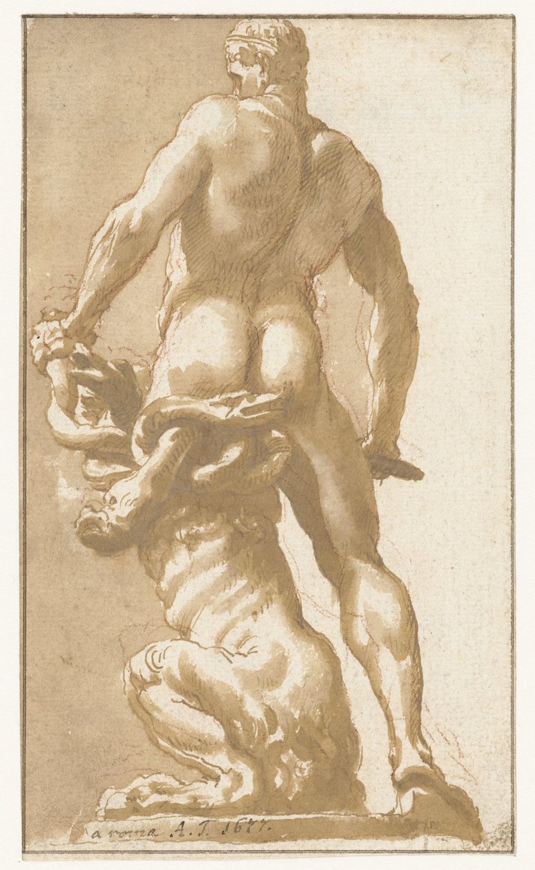 Hercules zabije Hydru z Lerny od Augustinus Terwesten (I)