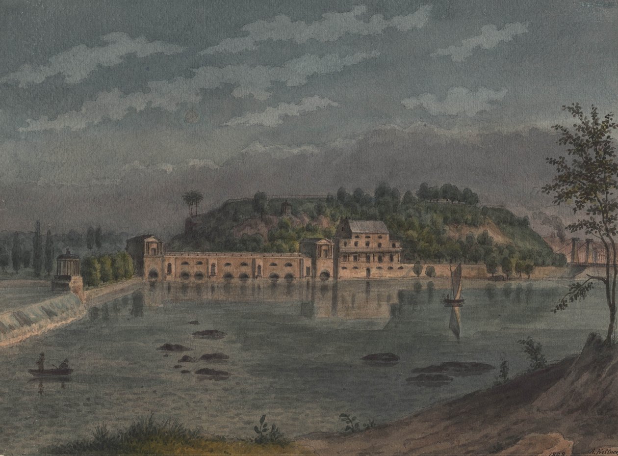 Vodárna Fairmount, Philadelphia, PA, 1848 od Augustus Kollner