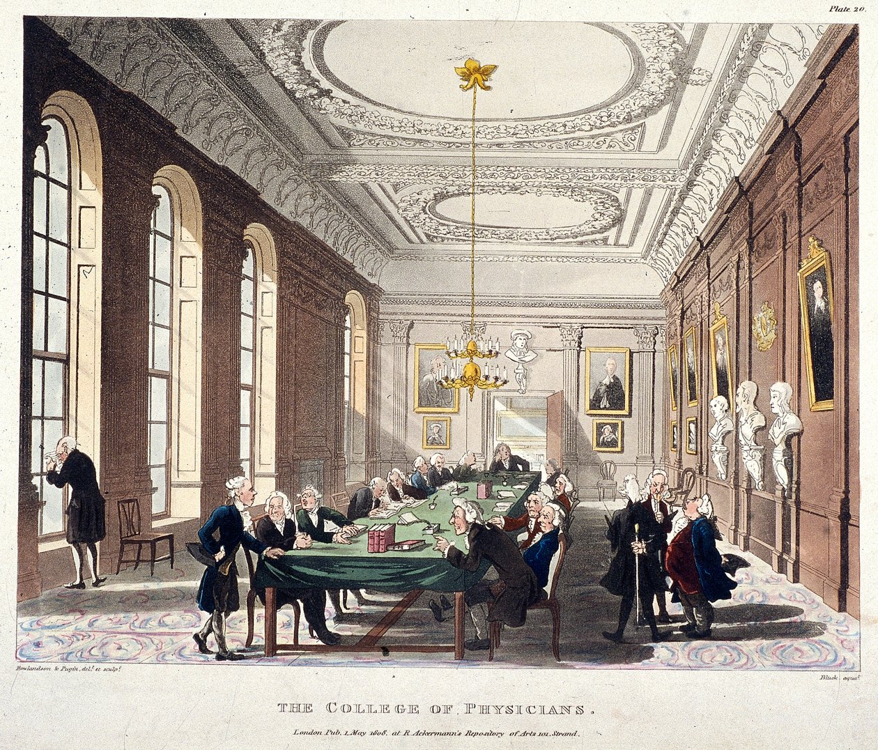 College of Physicians, Londýn, 1808 od Augustus Charles Pugin, Thomas Rowlandson