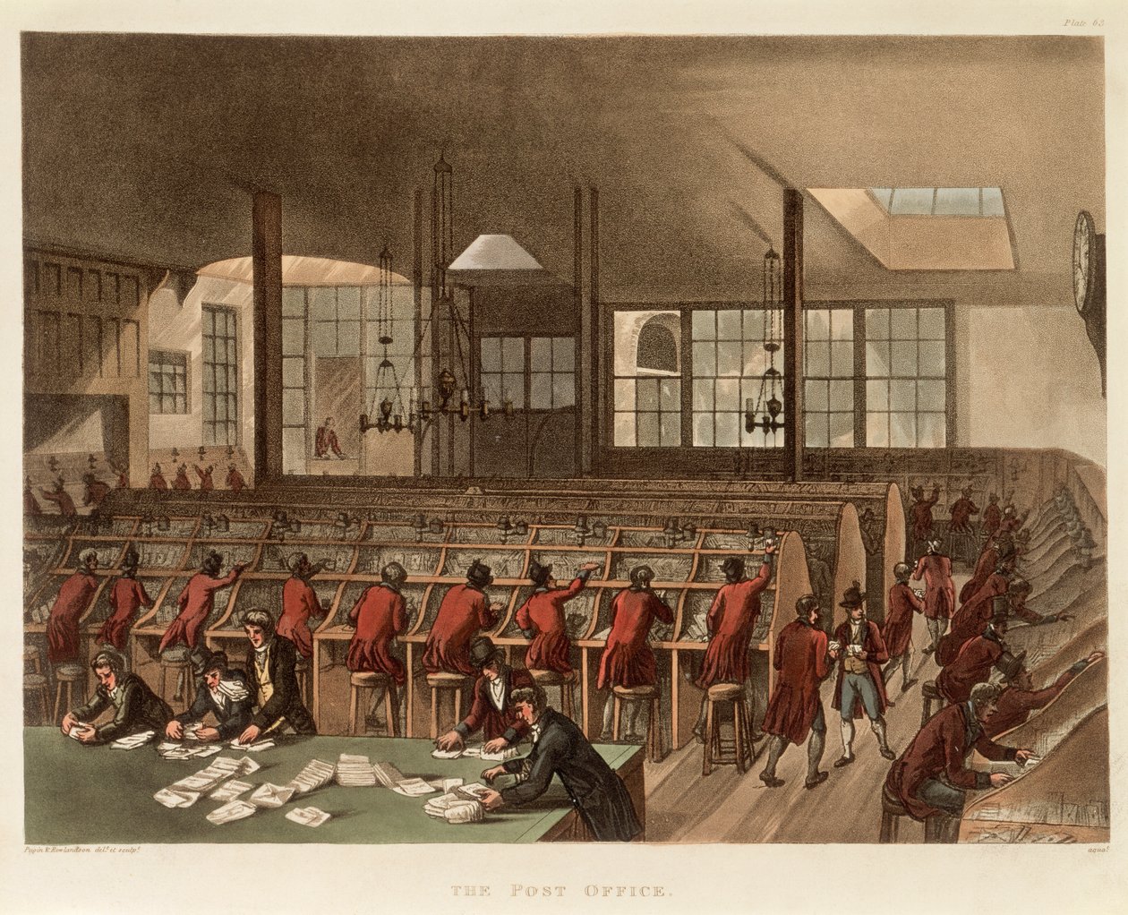 Pošta, c1808 od Augustus Charles Pugin, Thomas Rowlandson