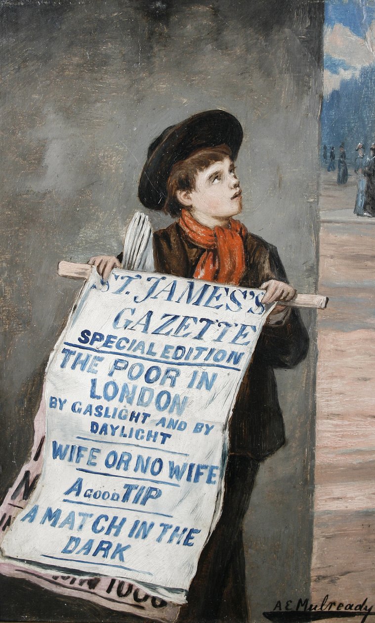 Londýnský novinář od Augustus Edwin Mulready