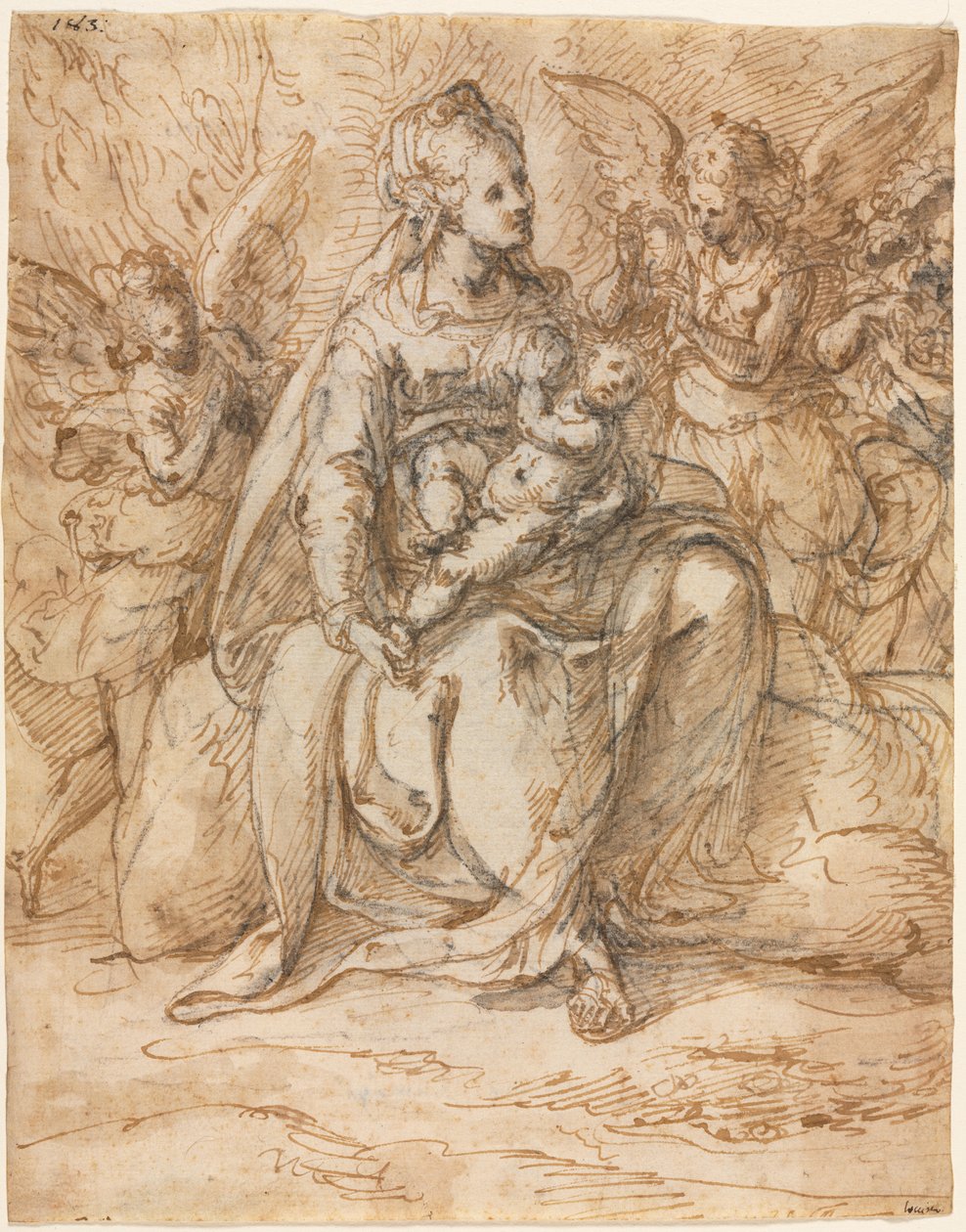 Madonna a dítě s anděly od Aurelio Luini