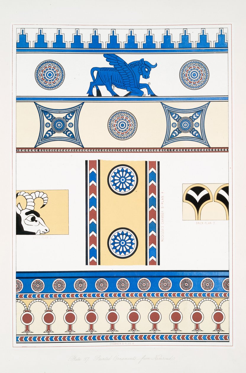 Malované ozdoby z Nimroud [Calah] od Austen Henry Layard