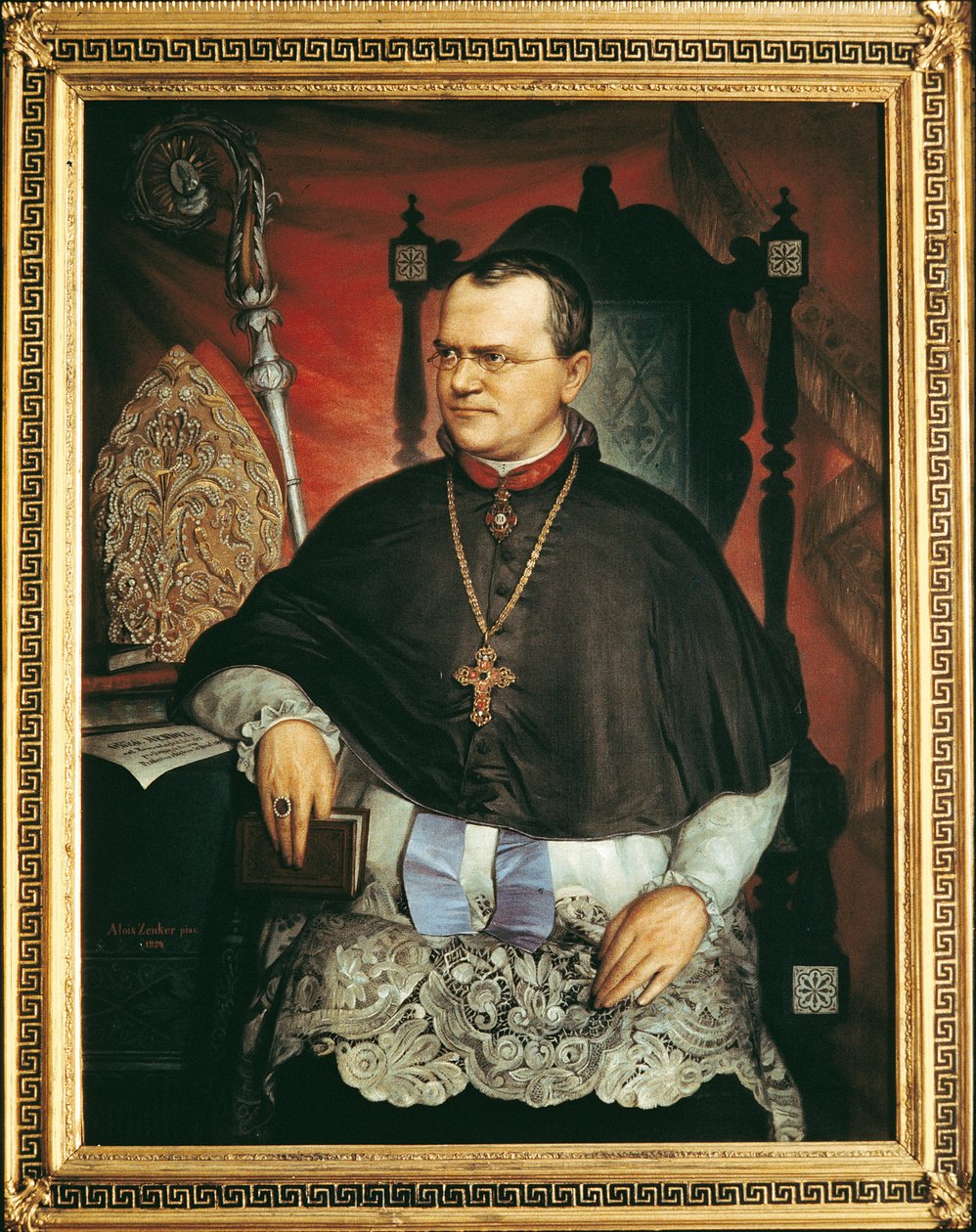 Gregor Mendel (olej na plátně) od Austrian School