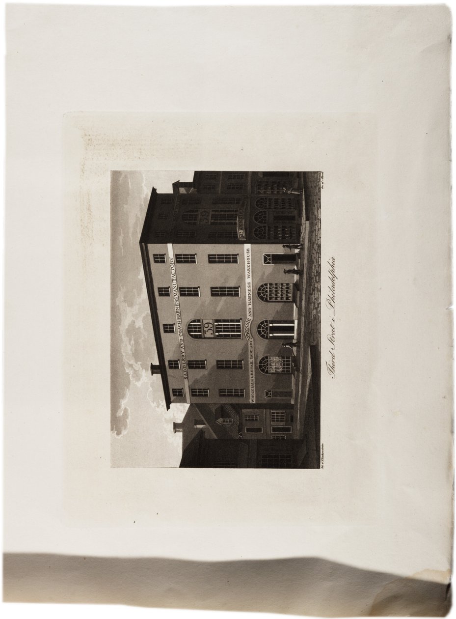 Third Street, Philadelphia, z Atlasu Spojených států, 1824 (akvatinta) od Axel Leonhard Klinckowström