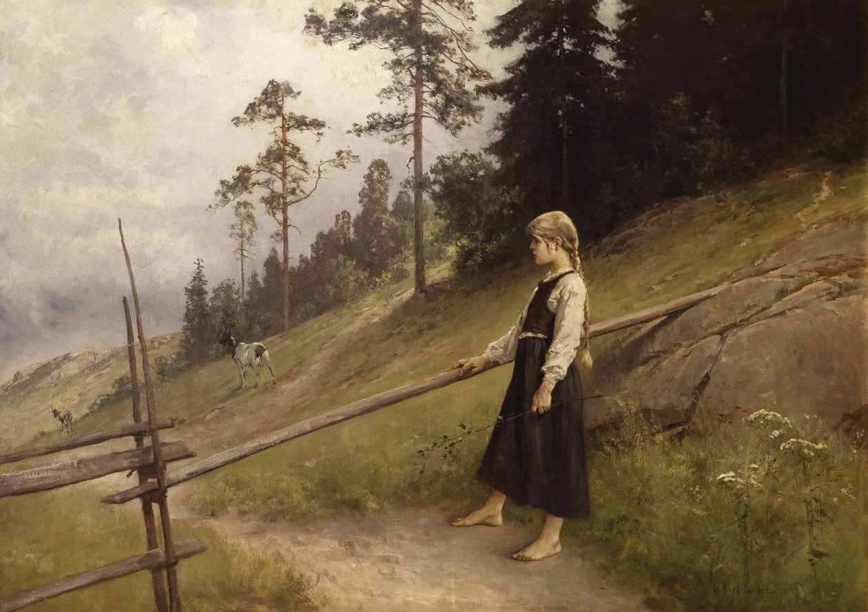 Dairymaid (olej na plátně) od Axel Hjalmar Ender