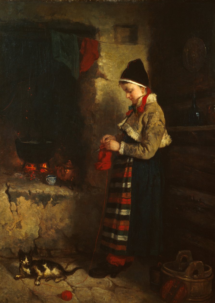 Dívka pletení od Axel Hjalmar Ender