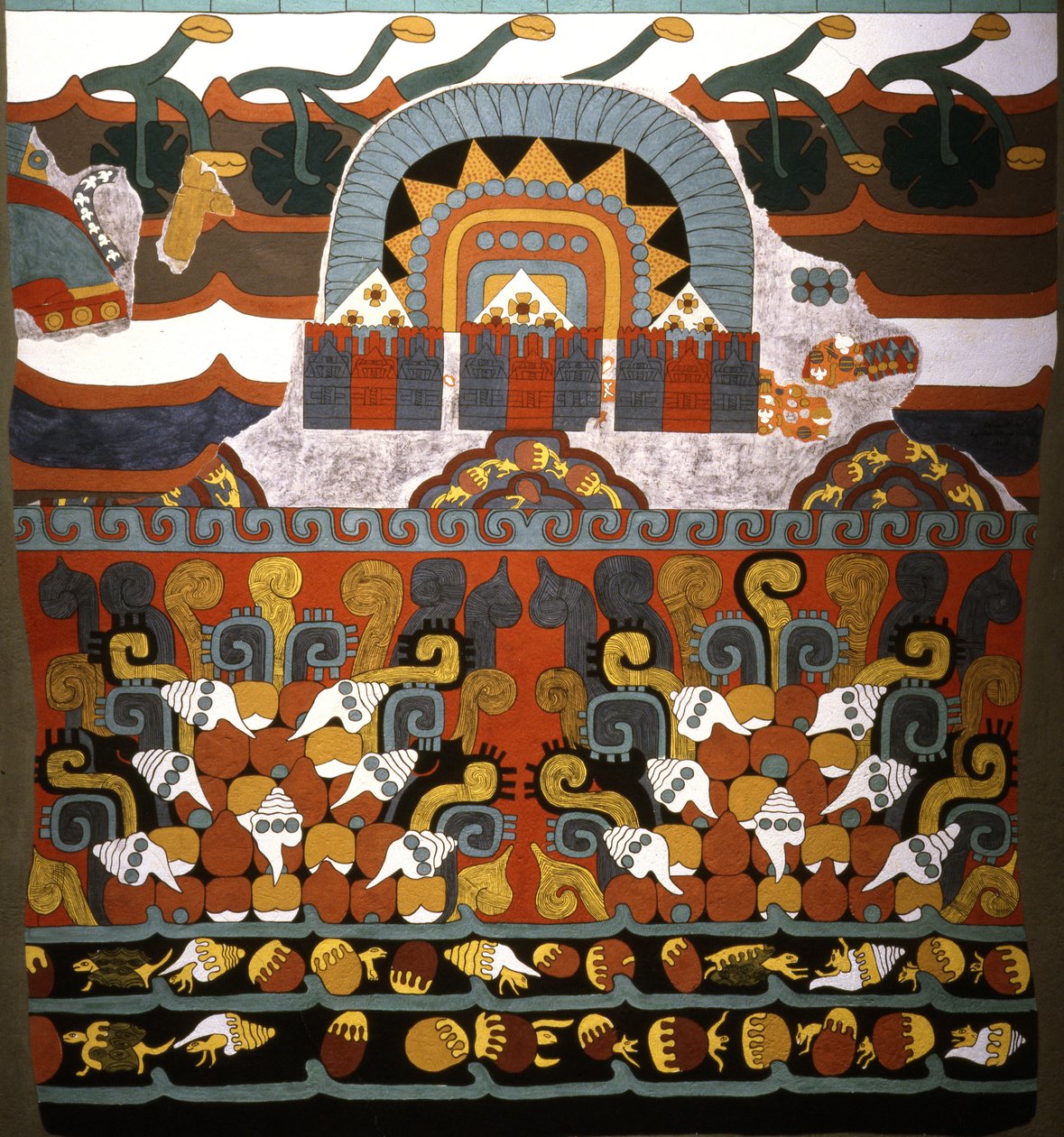 Tlalocan nástěnná malba z Teotihuacánu, období rané klasiky od Aztec