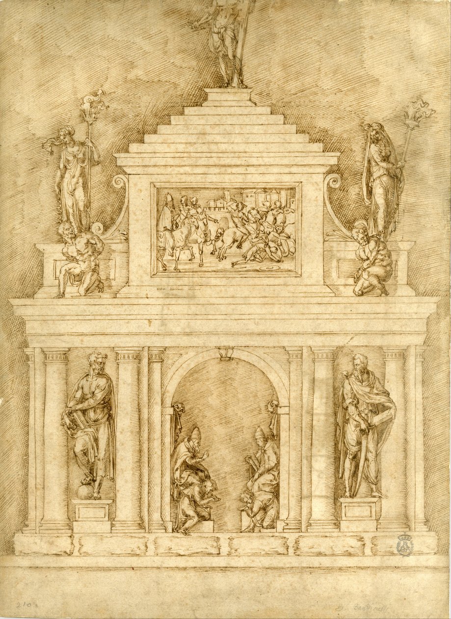 Projekt pro hrobky Lva X. a Klementa VII. od Baccio Bandinelli