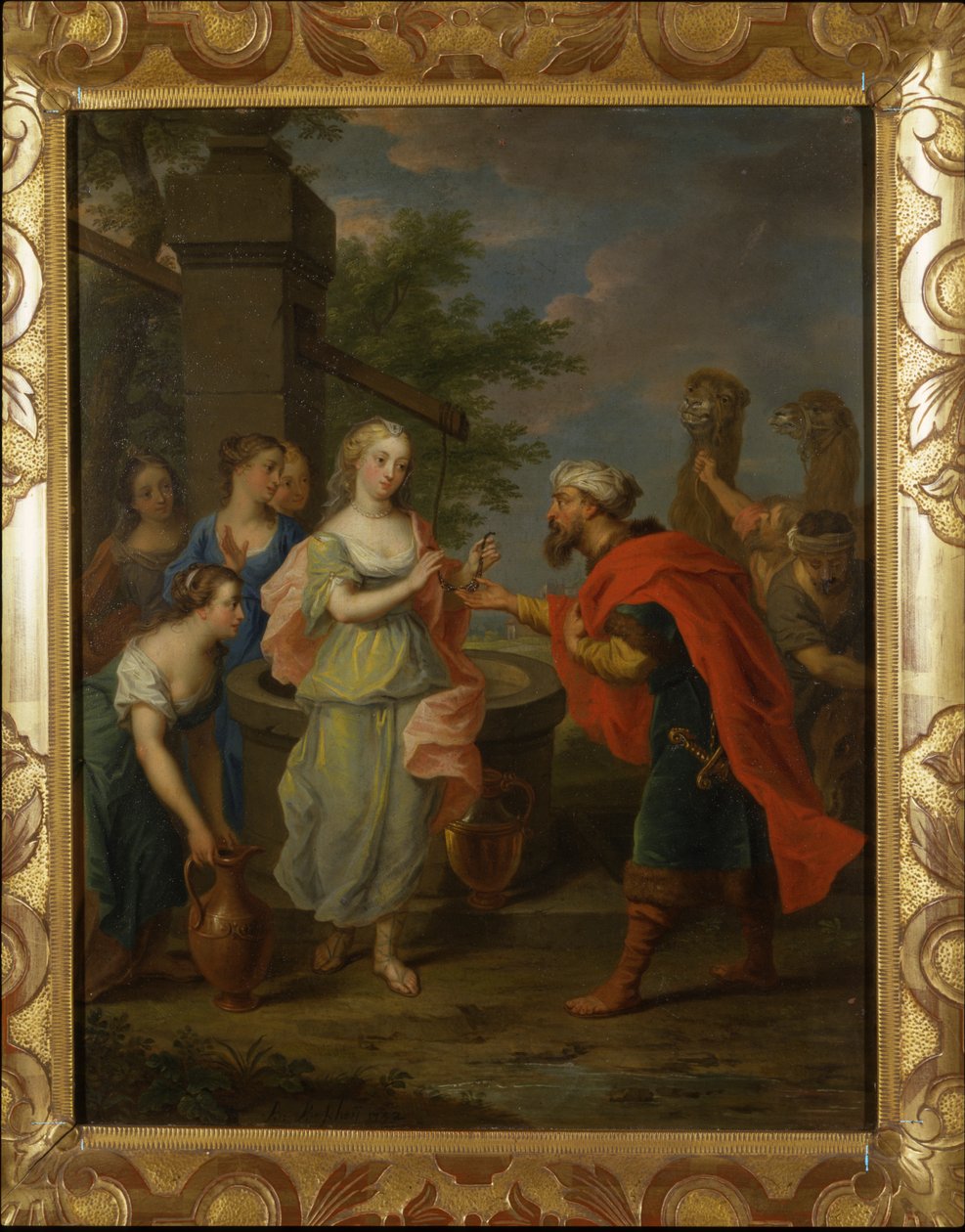 Eliezer a Rebecca u studny od Balthasar Beschey