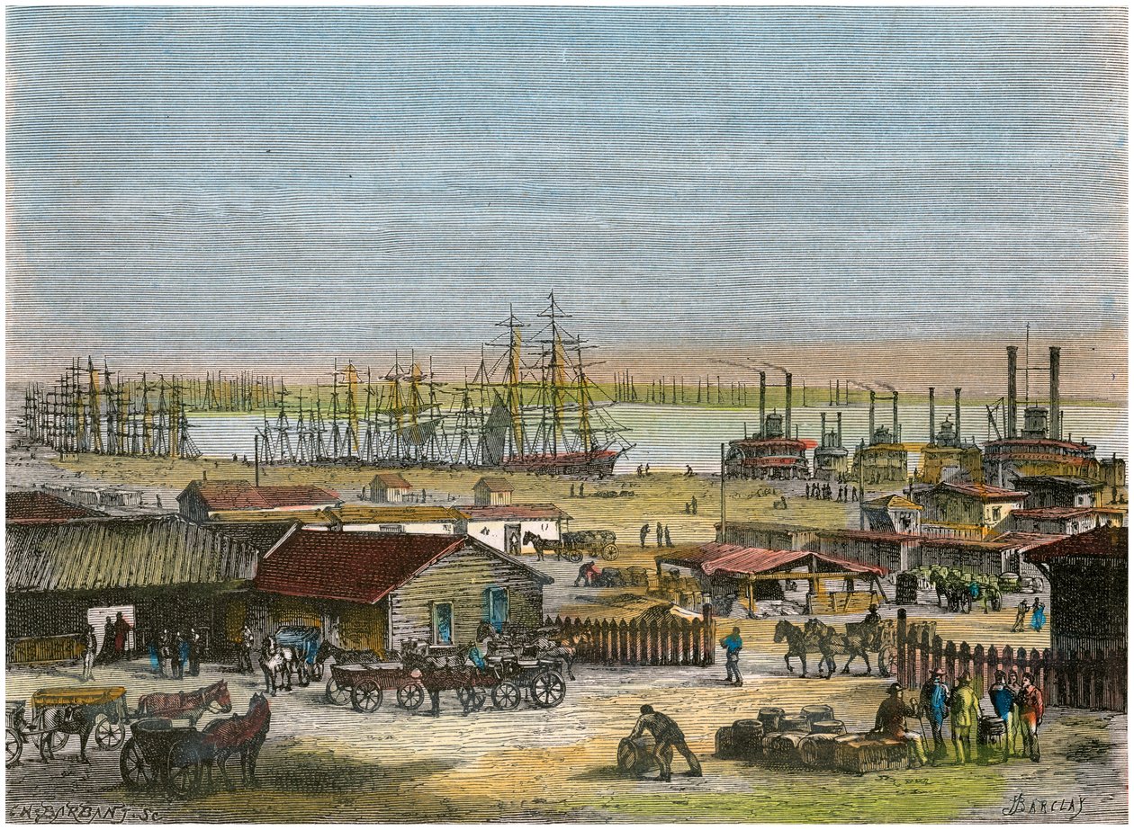 Mississippi River, New Orleans, Louisiana, USA, c1880 od Barbant